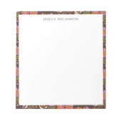 Retro Boho 70s Bloemen Groovy Baby shower Aangepas Notitieblok (Voorkant)