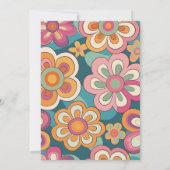 Retro Boho 70s Groovy Floral Baby Shower    Kaart (Achterkant)