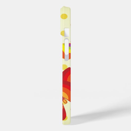 Retro boho 70's stripe polka dot butterfly sinaasa Case-Mate iPhone case (Achterkant / Links)