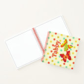 Retro boho 70's stripe polka dot butterfly sinaasa notitieboek (Binnen)