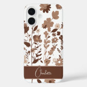 Retro Boho Aardse Bloemstuk Aangepaste Naam Case-Mate iPhone Case (Achterkant)