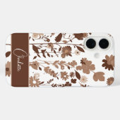 Retro Boho Aardse Bloemstuk Aangepaste Naam Case-Mate iPhone Case (Achterkant (horizontaal))