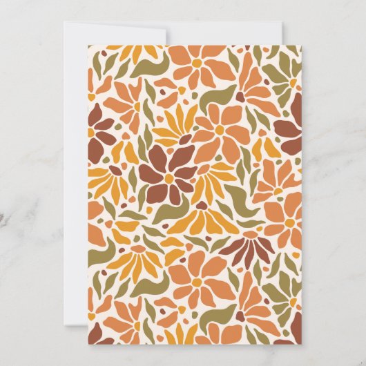 Retro Boho Aardse Botanische Graduation Party Kaart (Achterkant)