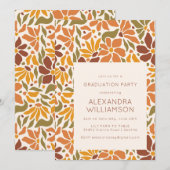 Retro Boho Aardse Botanische Graduation Party Kaart (Voorkant / Achterkant)