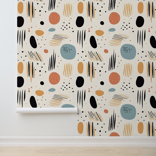 Retro Boho Abstract Collectie Behang (Applicatie)