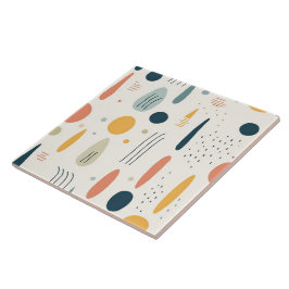 Retro Boho Abstract Populair Collectie Tegeltje