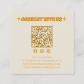 Retro Boho Abstract QR Code Sociale Media Vierkante Visitekaartje (Achterkant)