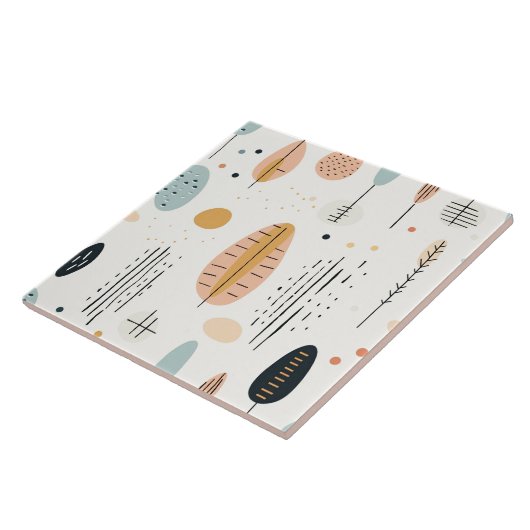 Retro Boho Abstract Trendy Collectie Tegeltje (Zijkant)