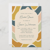 Retro Boho Abstract Wavy Pastel Blauwgroen Vrijgez Kaart (Voorkant)