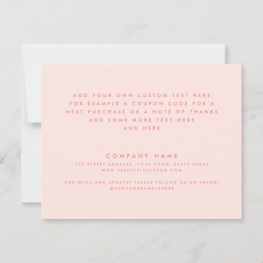 Retro boho add logo blush roze bedankje bedankkaart (Achterkant)