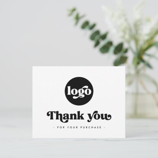 Retro boho add logo terracotta bedankje bedankkaart (Staand voorkant)