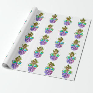 Retro boho ananas met zonnebril cadeaupapier