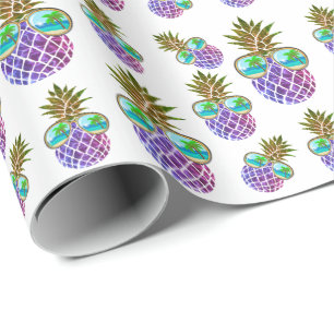 Retro boho ananas met zonnebril cadeaupapier