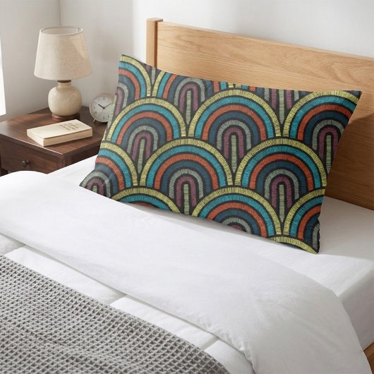 Retro Boho Arc Art Deco Pillow Case Kussensloop