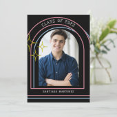 Retro Boho Arch en Stars Fotogradatie Partij Kaart (Staand voorkant)