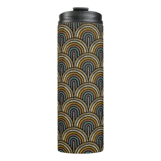 Retro Boho Arch Pattern Thermal Tumbler Thermosbeker (Voorkant)