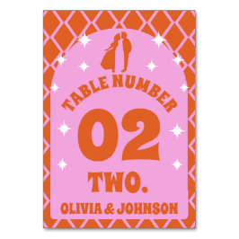 Retro Boho Arch Roze Sinaasappel Paar's Foto Kaart