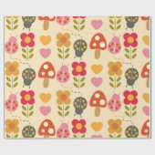 Retro  Boho Baby shower Kinderen van Birthday Cadeaupapier (Vlak)