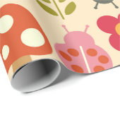 Retro  Boho Baby shower Kinderen van Birthday Cadeaupapier (Rol Hoek)