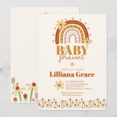 Retro Boho Baby shower uitnodiging (Voorkant / Achterkant)