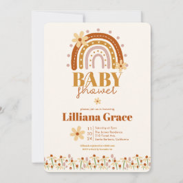 Retro Boho Baby shower uitnodiging