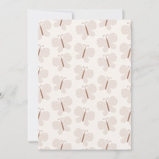 Retro Boho Baby Vlinder Kinder 1e Verjaardag Kaart (Achterkant)