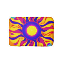 Retro Boho badmat Trippy Sunburst Hippie