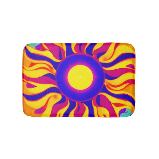 Retro Boho badmat Trippy Sunburst Hippie 