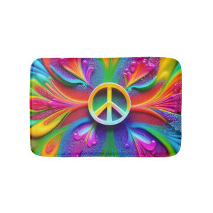 Retro Boho Badmat Vredesteken Vintage Hippie