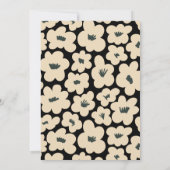 Retro Boho Black White Floral Vrijgezellenfeest Kaart (Achterkant)