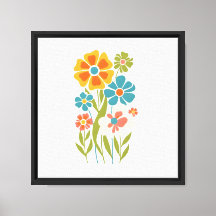 Retro Boho Bloem Illustratie