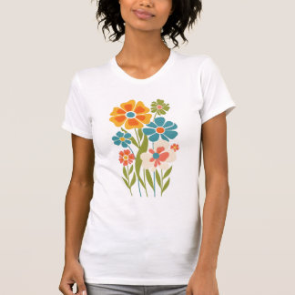 Retro Boho Bloem Illustratie T-shirt