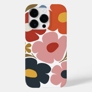 Retro Boho Bloem Kleurrijke Mid-Century Modern Case-Mate iPhone 14 Pro Hoesje