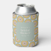 Retro Boho Bloem Pastel Aangepaste Bruiloft Feest  Blikjeskoeler (Blikje Voorkant)