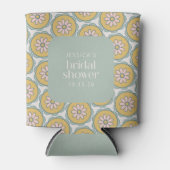 Retro Boho Bloem Pastel Aangepaste Bruiloft Feest  Blikjeskoeler (Voorkant)