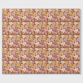 Retro Boho Bloem Power Patroon Cadeaupapier (Vlak)