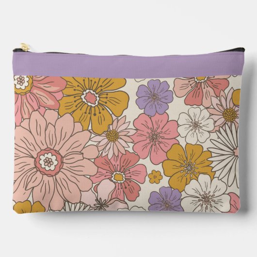 Retro Boho Bloem Tuin Grote Bureaumat Etui (Voorkant)