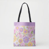 Retro Boho Bloem Tuin Grote Bureaumat Tas  (Voorkant)