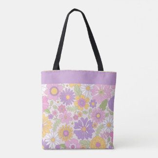Retro Boho Bloem Tuin Grote Bureaumat Tas