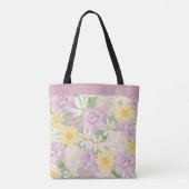 Retro Boho Bloem Tuin Grote Bureaumat Tas  (Achterkant)