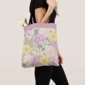 Retro Boho Bloem Tuin Grote Bureaumat Tas  (Dichtbij)