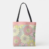 Retro Boho Bloem Tuin Grote Bureaumat Tas  (Achterkant)