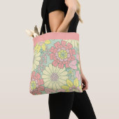 Retro Boho Bloem Tuin Grote Bureaumat Tas  (Dichtbij)