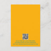 Retro Boho Bloemen Bold & Helder Lente Bruiloft Informatiekaartje (Achterkant)