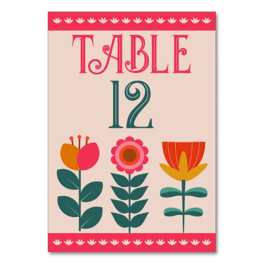 Retro Boho Bloemen Bold & Heldere Kleurrijke Bruil Kaart (Voorkant)