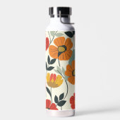 Retro Boho Bloemen Botanische Bloemen Patroon Waterfles (Links)