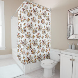 Retro Boho bloemen Mediterraan patroon Douchegordijn