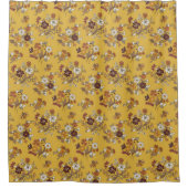 Retro Boho bloemen Mediterraan patroon Douchegordijn (Voorkant)