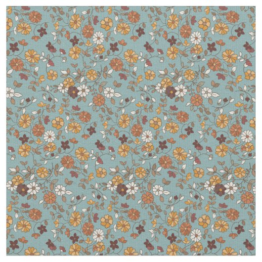 Retro Boho bloemen Mediterraan patroon Stof (Close Up)