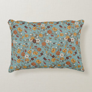 Retro boho bloemen patroon accent kussen